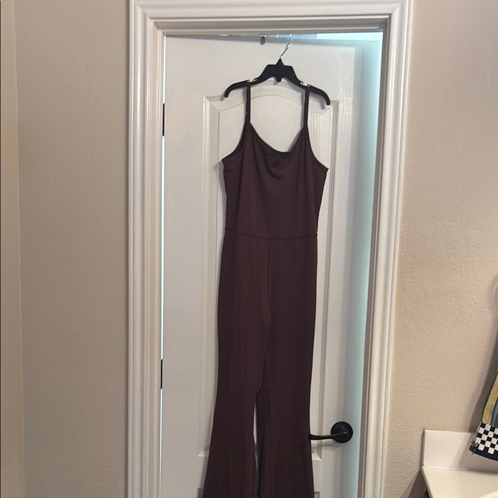 Yogalicious Brown Flare Jumpsuit